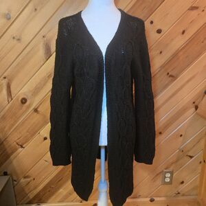 Cocogio‎ Made In Italy Wool Blend Black Cardiagn Medium